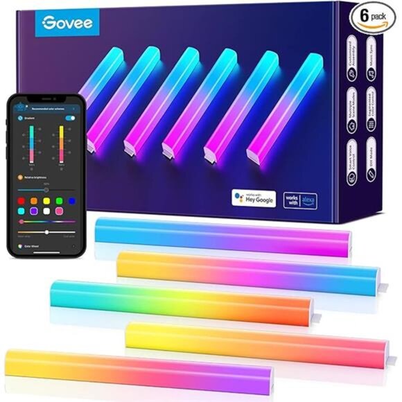 Govee Glide Wall Lights, RGBIC LED Lights, Smart Gaming Lights Works - Picture 7 of 7